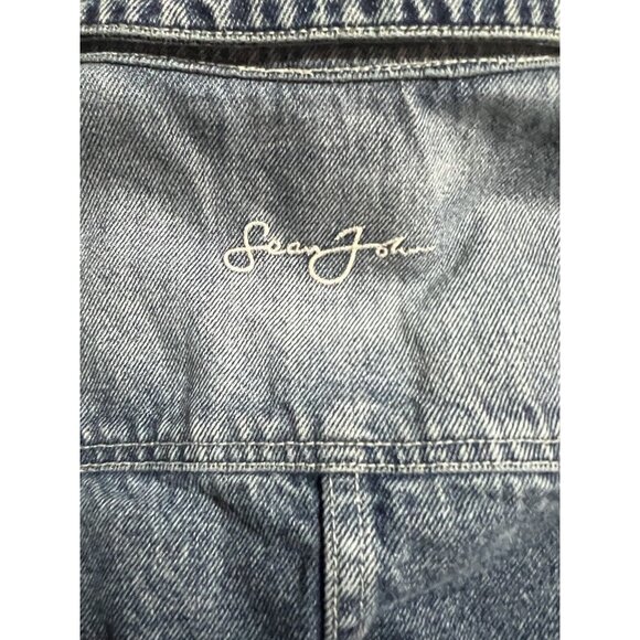 Vintage 90s Sean John Carpenter Denim Jacket Size XL Big Heavy Embroidered Rare. - Picture 11 of 14